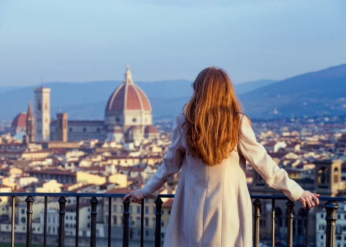 girl looking at the view of Florence